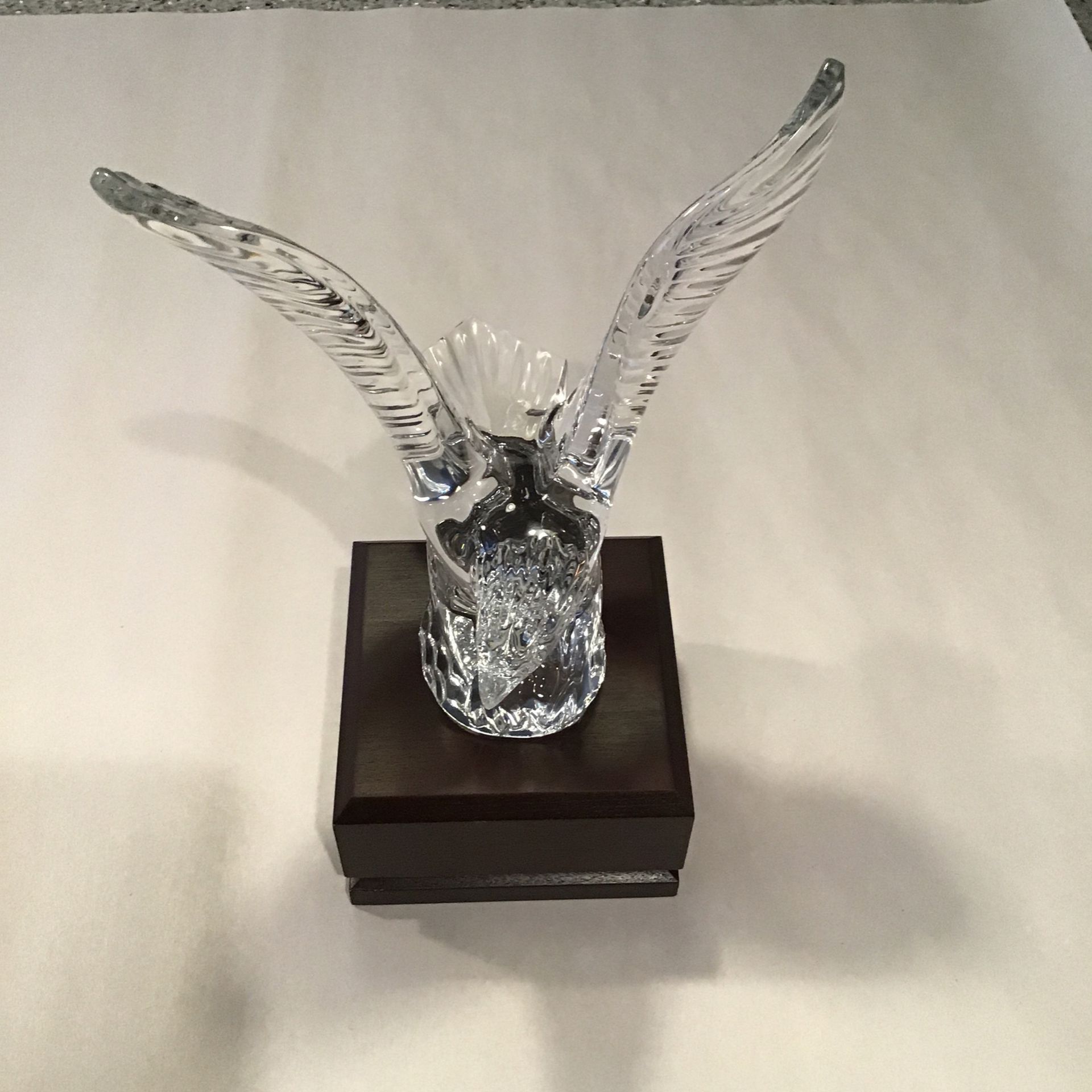 Waterford Crystal Eagle W/ Wooden Stand