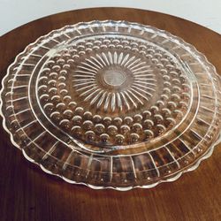 Vintage Crystal Glass Platter 
