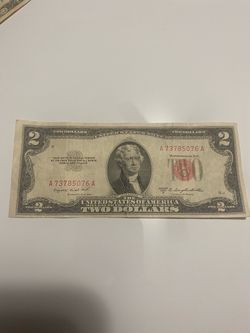 I am asking for $25 for a 1953 red $2 bill from my collection.