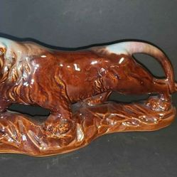 Vintage Midcentury Ceramic LIONESS with Jewel Eyes Console Center Piece- made in Japan by SONSCO