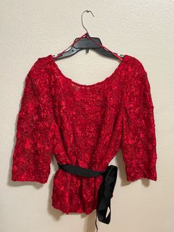 Alex Evenings Red Soutache Blouse 2X – Like New