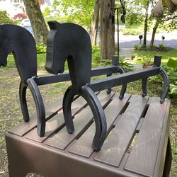 Vintage Horse/ Horseshoe Andirons