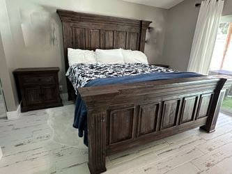 King size bed frame with 2 nights stands