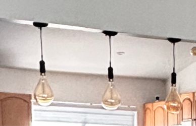 Hanging Light set of 3 with giant Edison light bulbs