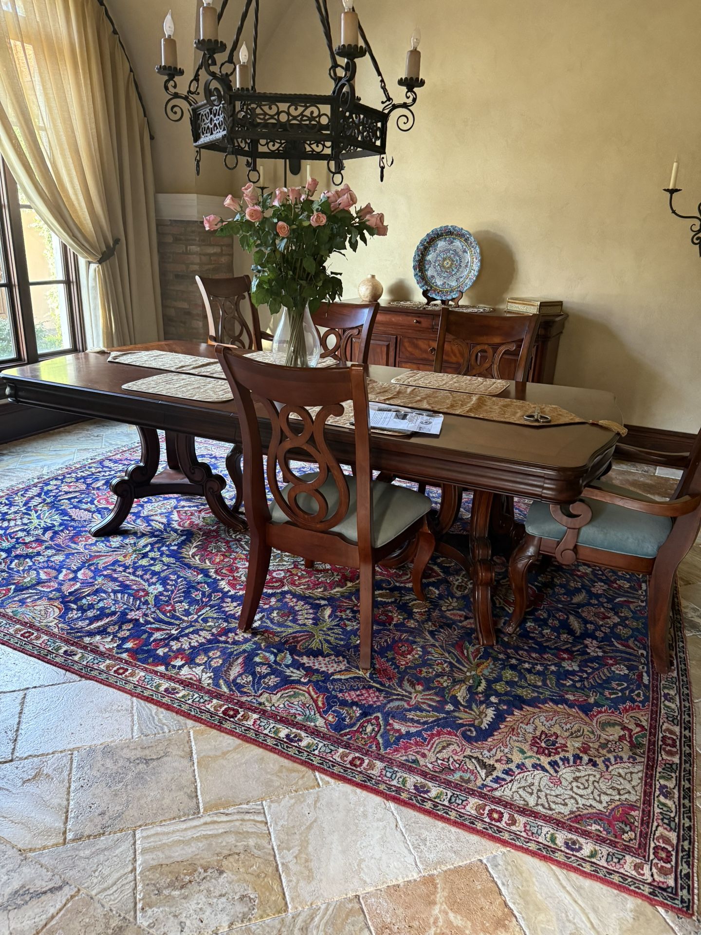 Persian Wool Floral Multicolor Hand knotted Rug