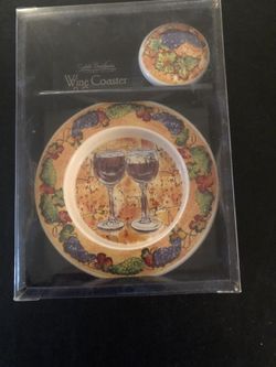 Ceramic Wine Coaster And Stopper New