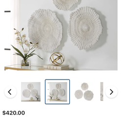 Uttermost ocean coral wall decorations 3pcs