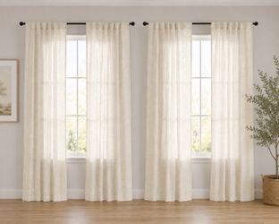Linen Curtains, 4 Panels, 52"x 84", Natural