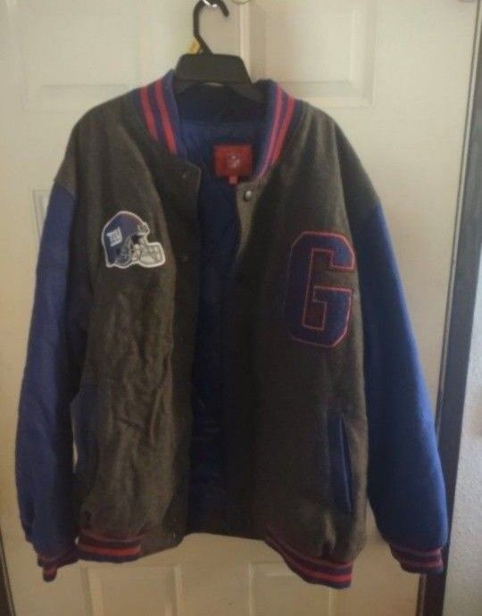 New York Giants Varsity Jacket Great Shape Size 3XL