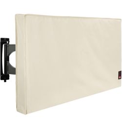 iBirdie Outdoor Waterproof and Weatherproof TV Cover for 48 to 50 inch Outside Flat Screen TV, Beige 600D Thick Fabric TV Screen Protector