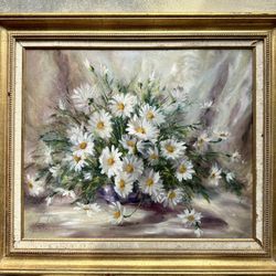 Beautiful Original WILDA FREELAND Floral Painting 1977. 