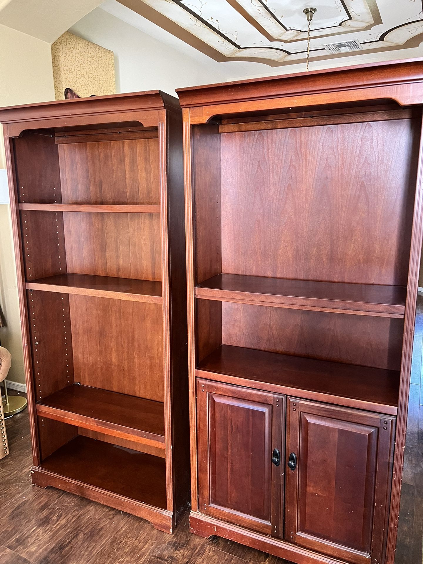 2 Wood Bookcases Real Wood