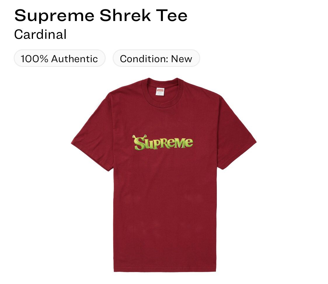 Supreme Shrek Tee Cardinal Size XXL