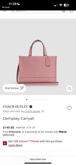 Coach Purse DEMPSEY CARRYALL Color: IM/True Pink