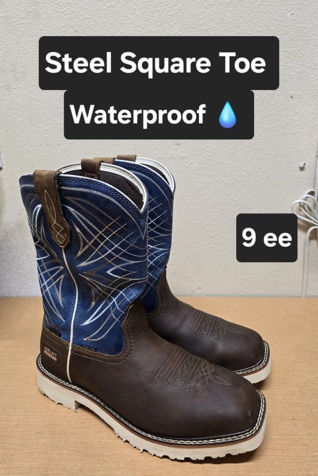 Ariat Work Boot Size 9 ee STEEL SQUARE TOE 