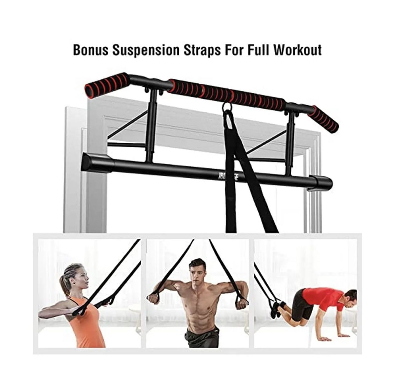 Iron Age Pull Up Bar For Doorway Angled Grip Home Gym Exercise