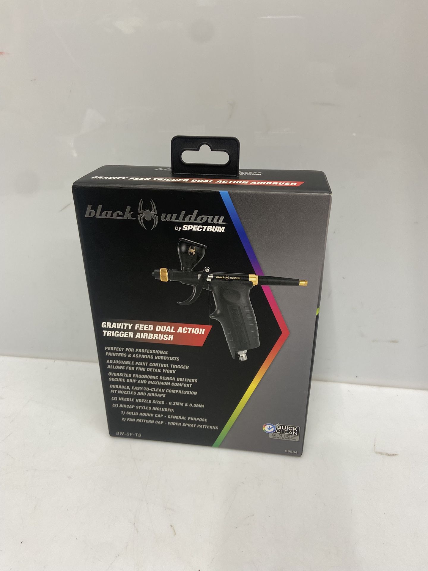BLACK WIDOW BY SPECTRUM 0.3 mm, 0.5 mm Trigger-Style, Gravity-Feed, Dual-Action Airbrush