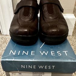 Nine West “Nonagon” Brown Leather Comfort Shoes – Size 5.5M – BNWT
