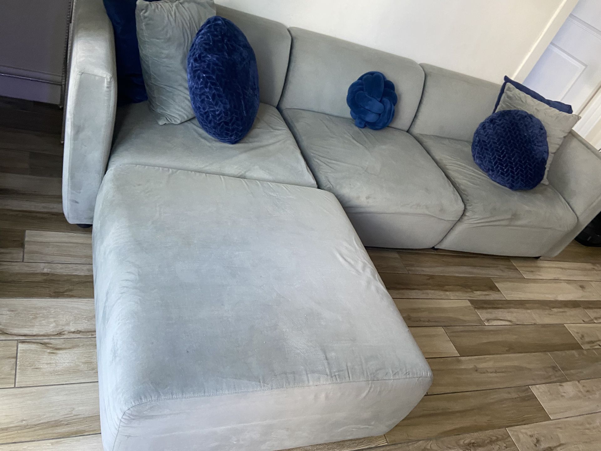 Grey Suede Couch
