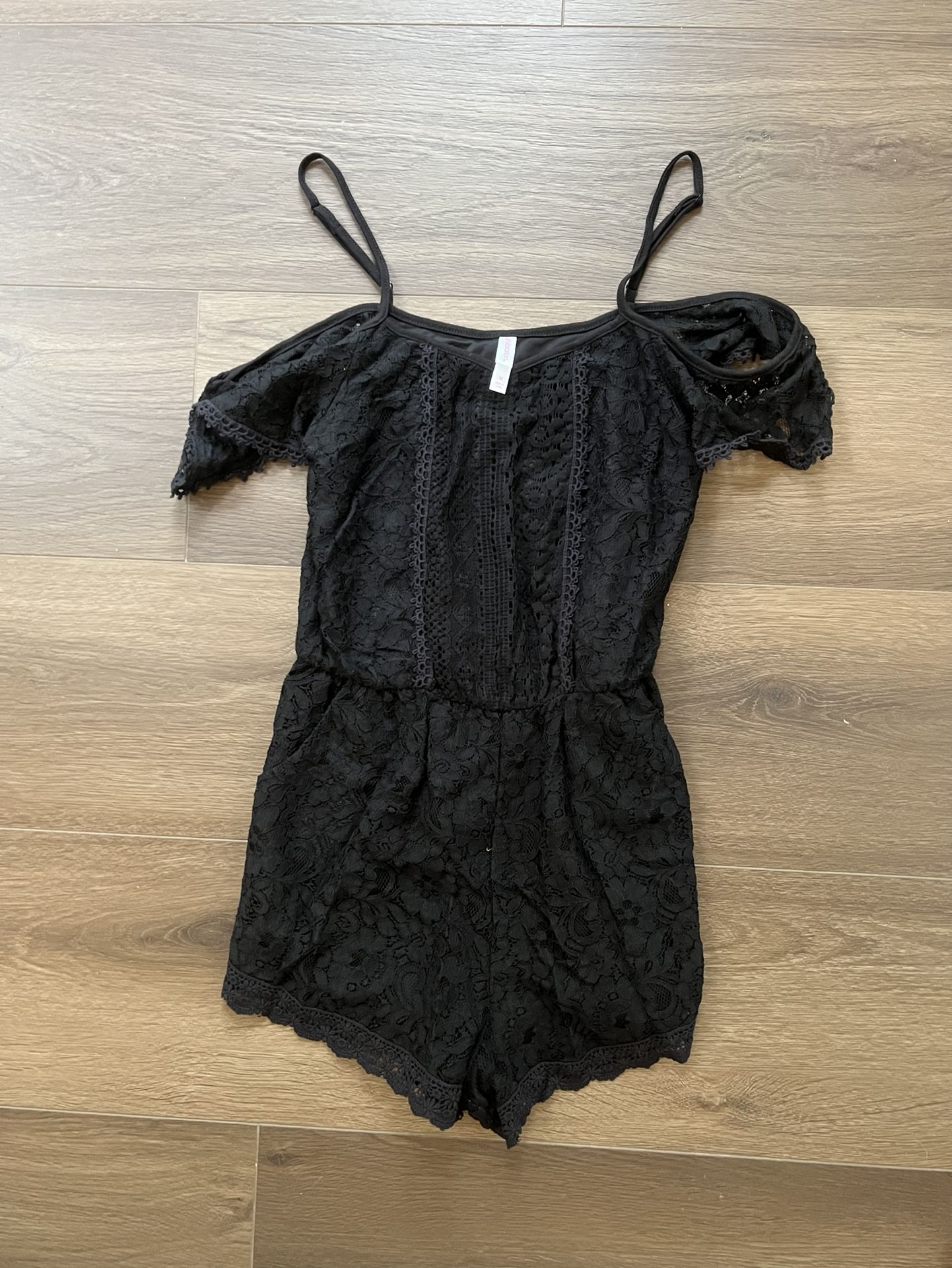 Black Cold Shoulder Romper