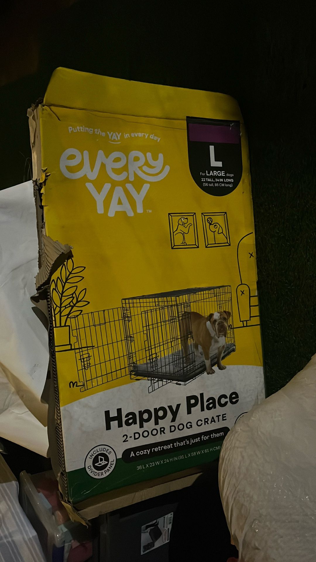 Every Yay L Happy Place 2 Door Dog Crate