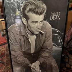 James Dean Glass Framed Print