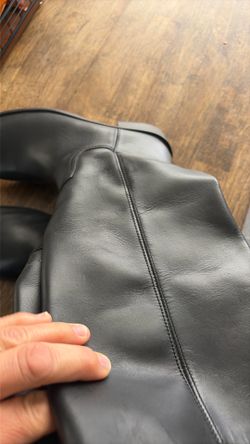 Steve Madden RIGSS Black Leather Knee-High Boots Size 10M