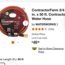 Waterworks ContractorFarm 50ft Water Hose