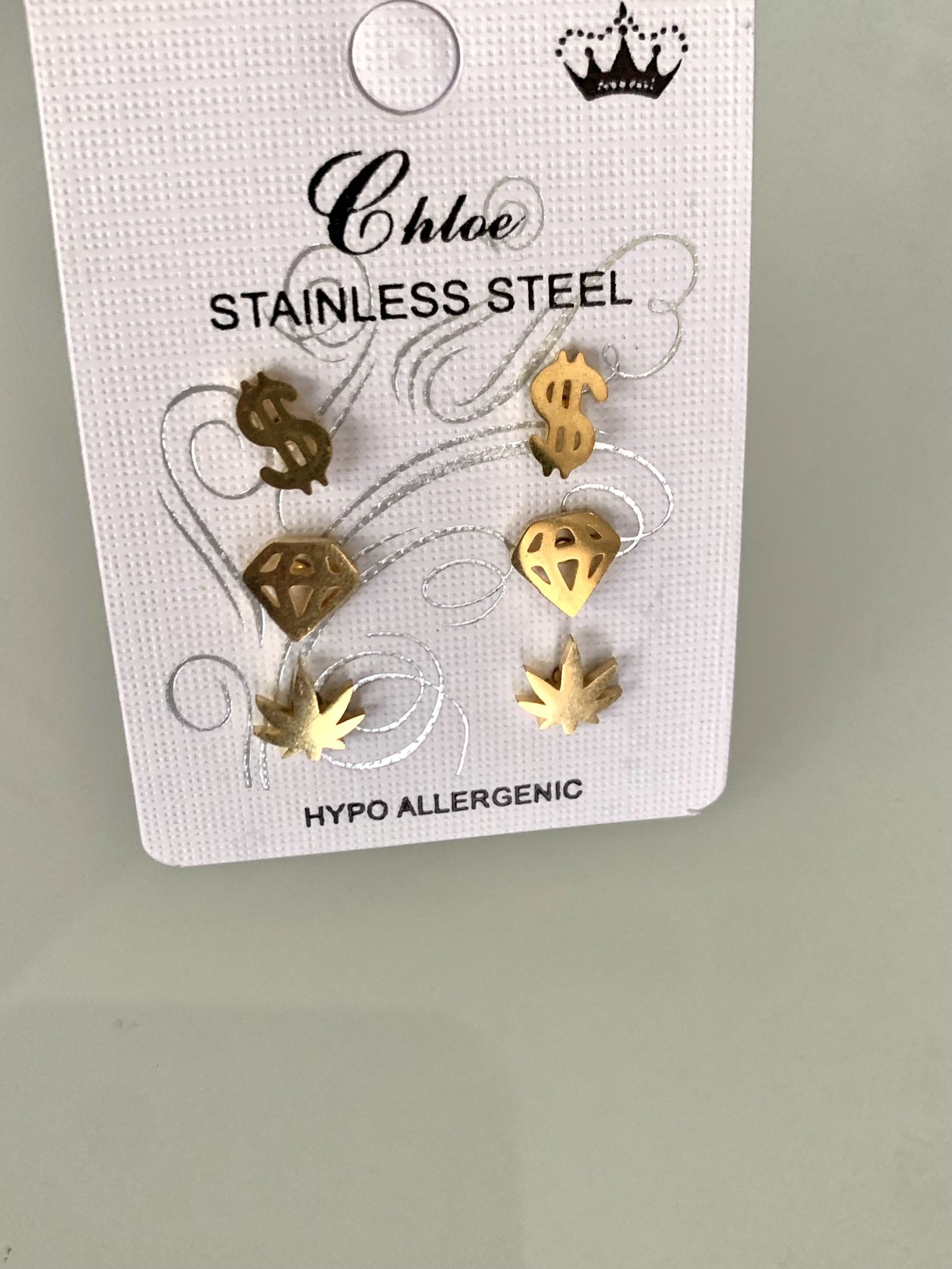 3 Pairs- stainless Steel Earrings