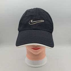 Nike Golf Black/White Swoosh Logo Solid Adjustable Hat. 10