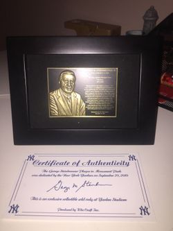 New York Yankees Steinbrenner Plaque
