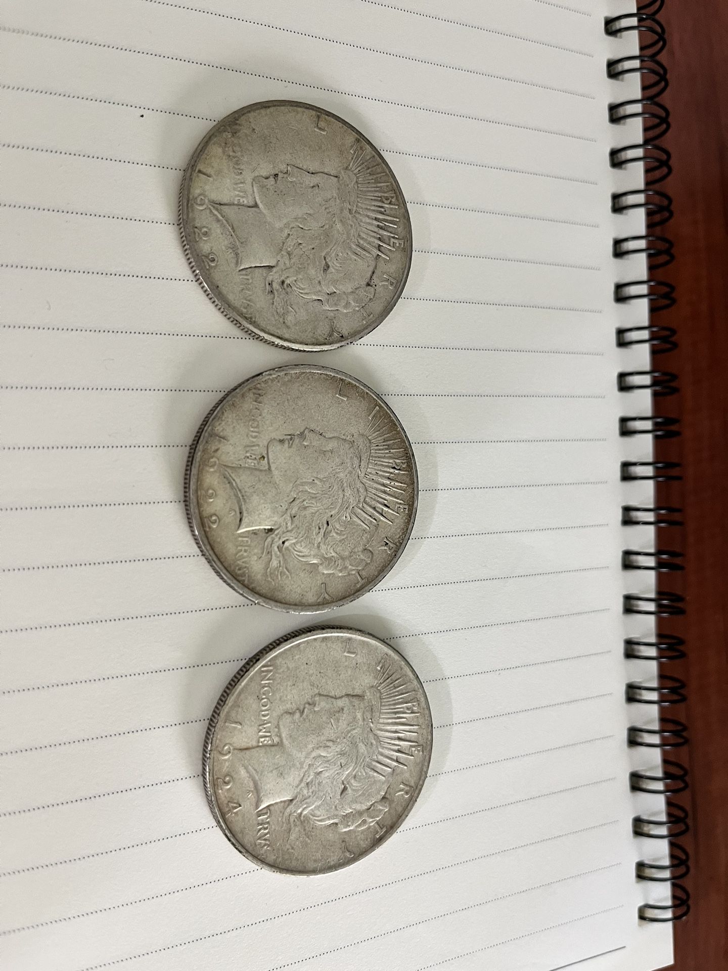 1922 & 1924 Peace Silver Dollar
