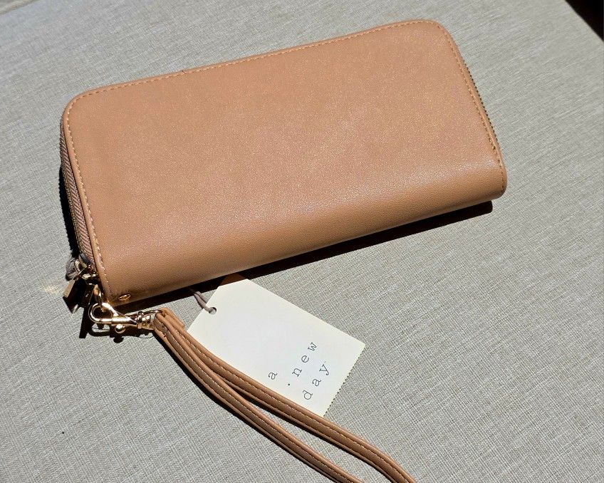 Tan Large Around Zip Wallet - A New Day