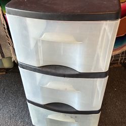 Three-Drawer Plastic Storage Unit