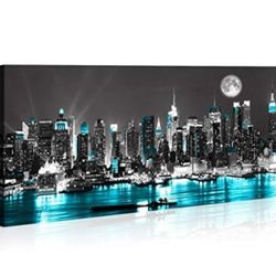 Aibonnly Wall Art Canvas Painting Of New York Skyline