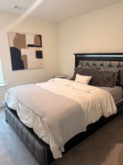 Ful Size Leather Bed - Mattress Included