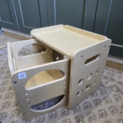 Montessori Cube Chair & Table – Solid Wood | Multi-Functional | Excellent Condition (Like NEW)