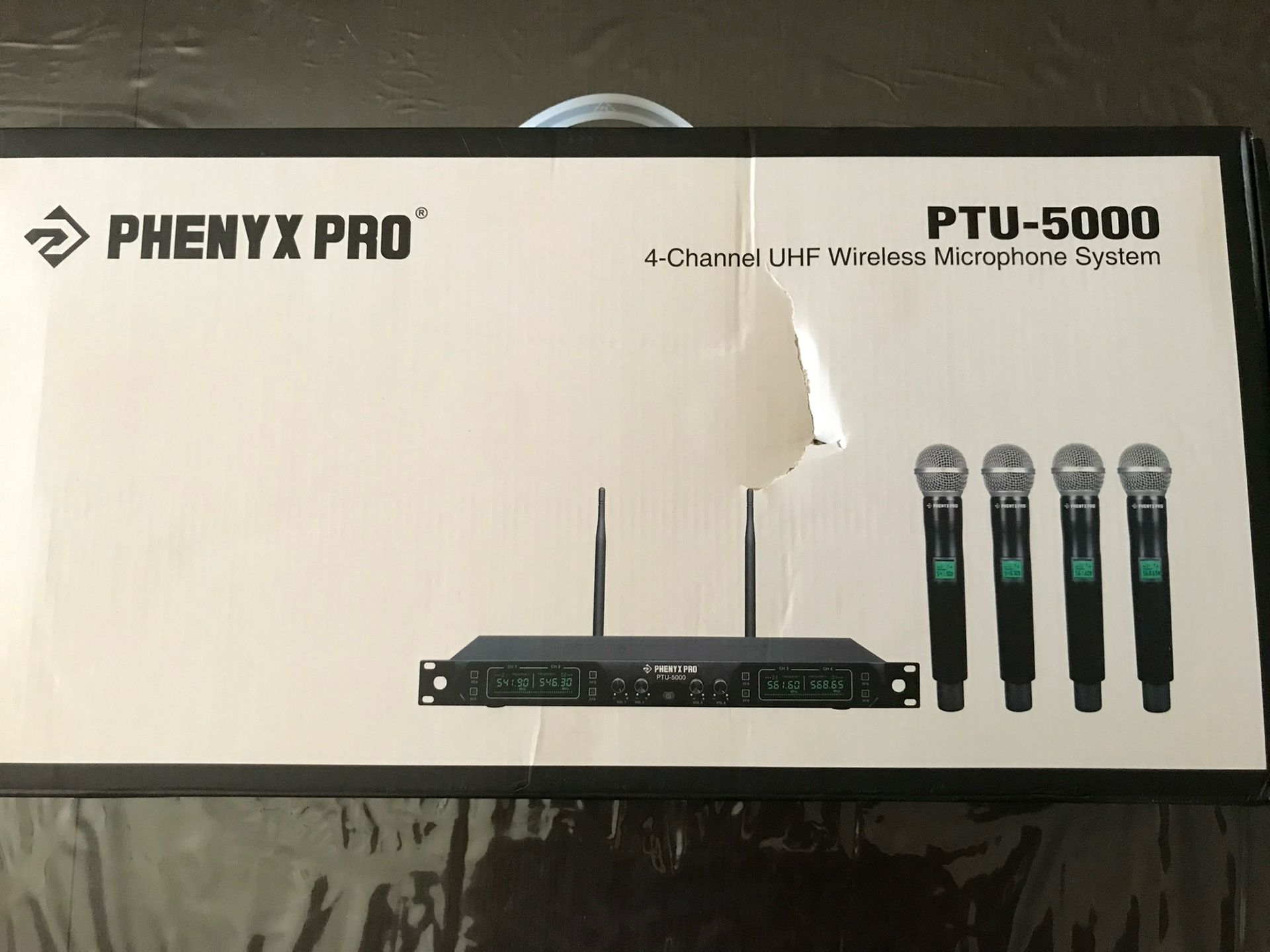 Phenyx Pro PTU - 5000 Wireless Microphone (4 Hand Held Microphone And Receiver)