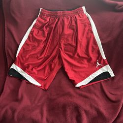 Large Red, Black,& White Jordan Basketball Shorts 