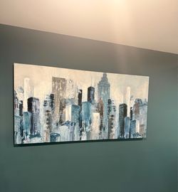 Large Abstract City Skyline Canvas Wall Art