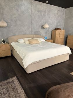 Crate & Barrel Inspired Bed | Reclaimed Linen | Storage Drawers