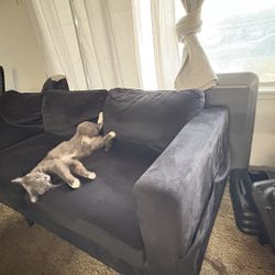 Clean couch with ottoman