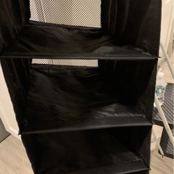 Black Shoe Storage Unit With Mesh Backing