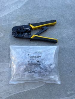 Klein tools rj45/rj11 crimper tool plug a bag of 100 rj45 network tips
