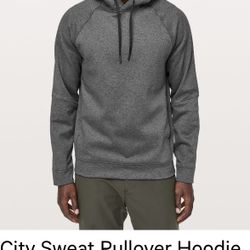 Men’s Small City Sweat Pullover Hoodie Fleece Grey NWOT w 2 Pockets & Hood 