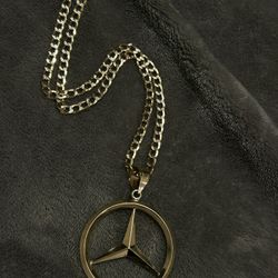 new 10k gold 20inch cuban chain9.7g 14k 2 1/2inch custom mercedes pendant 6.4g all real 