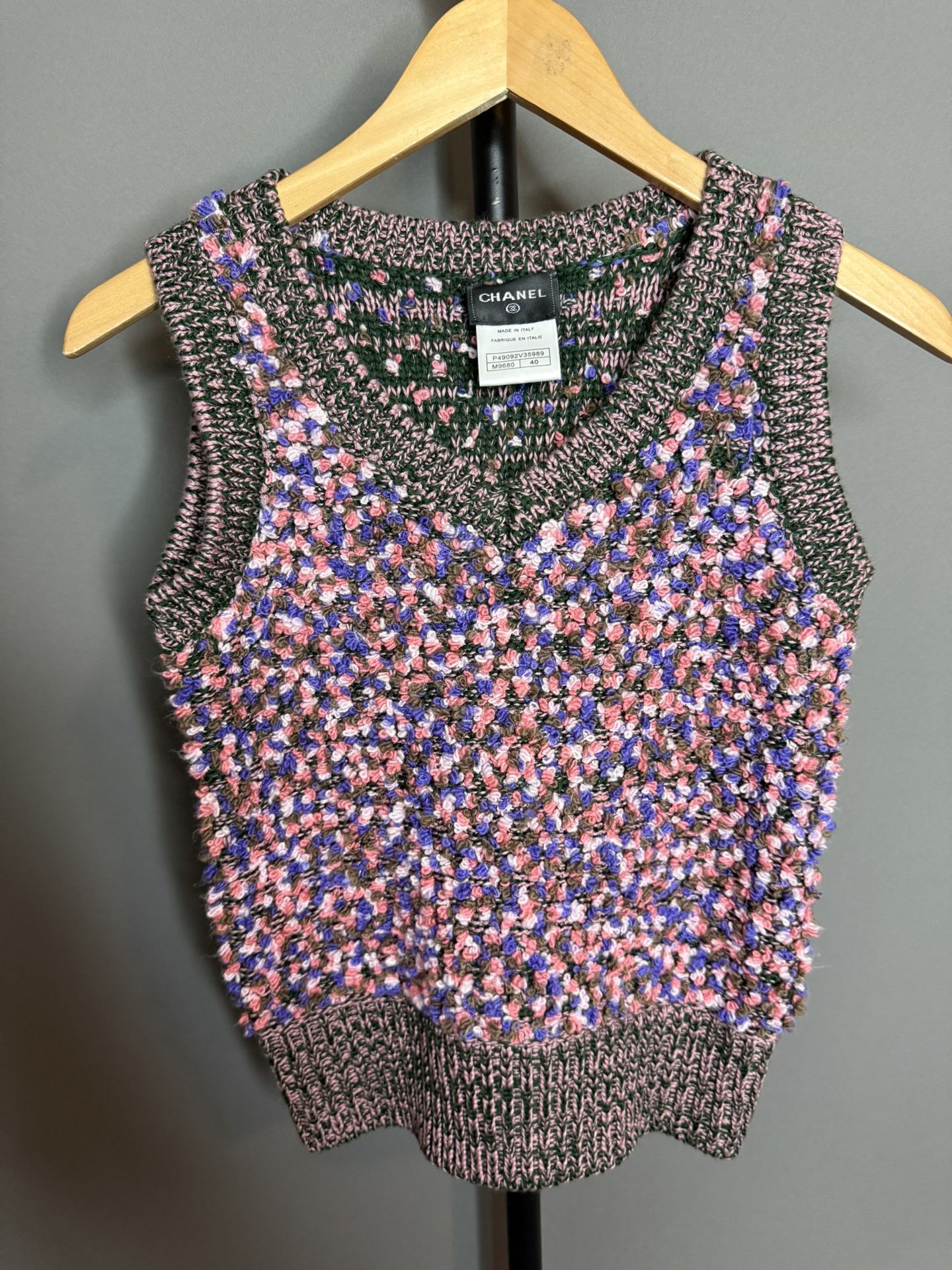 Chanel knit tweed vest 40