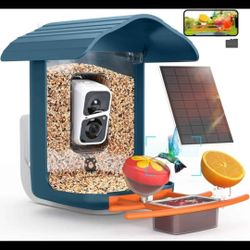 Bird Feeder with Camera Solar Panel, 2K HD & 64GB Card, AI Identify Bird Species Smart Bird smart