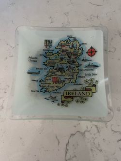Ireland Map Decorative Glass Dish