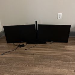 Samsung Dual Computer Monitors + Stand